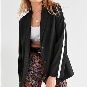 Side Striped Women’s Sporty Work Blazer Jacket